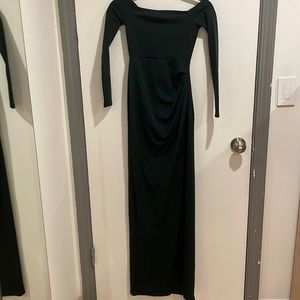 Green Off Shoulder Maxi Dress